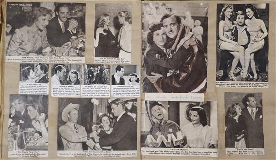 Three albums of 1930-50s film star photographs, some signed and facsimile autographed and a scrap book (4)